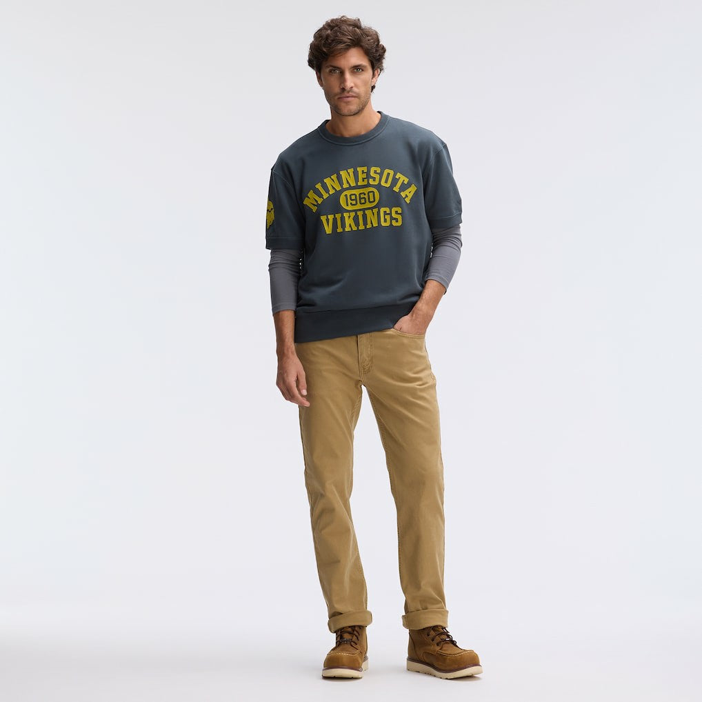 Minnesota Vikings IconicFleece Short Sleeve Sweatshirt Charcoal - Fanatics