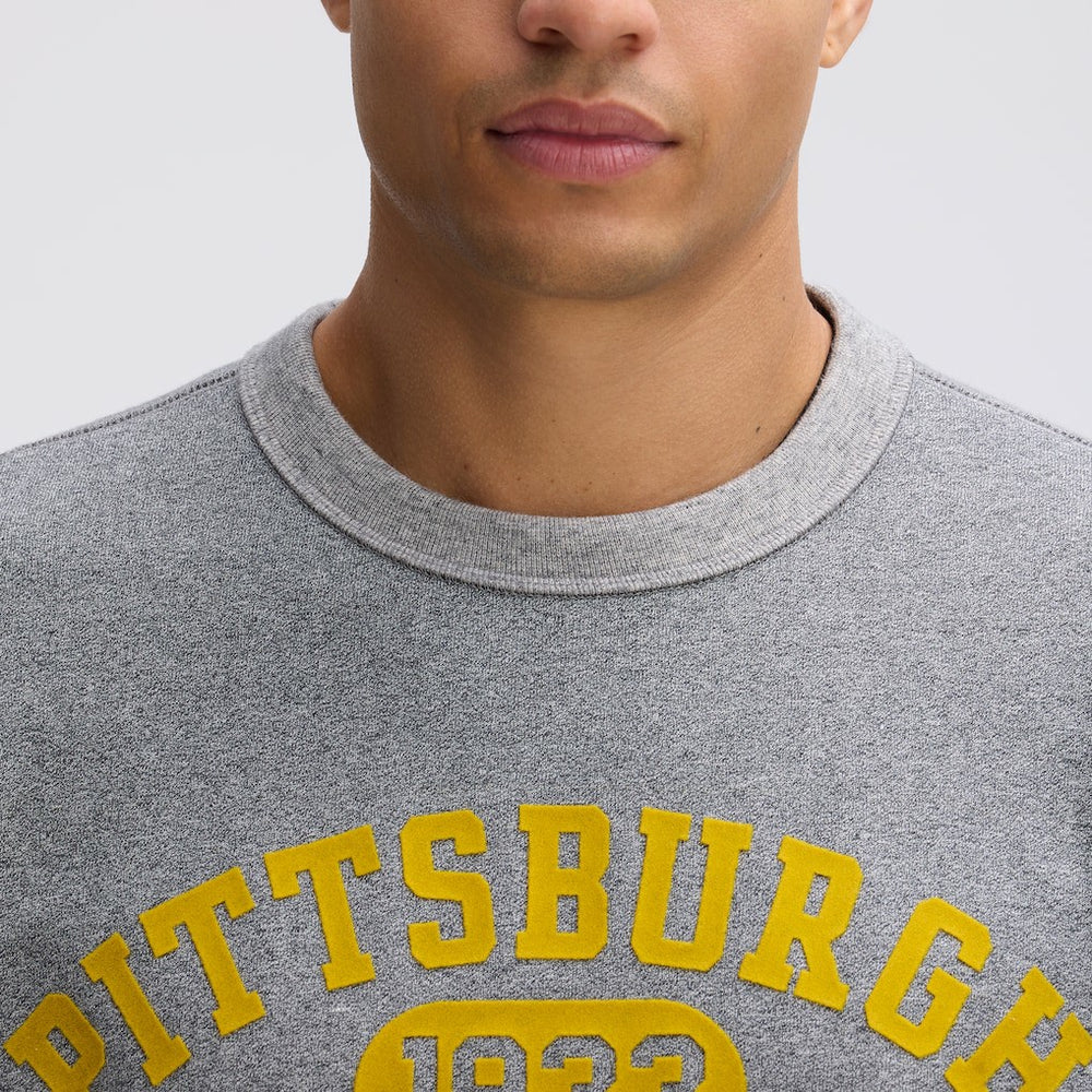 Pittsburgh Steelers IconicFleece Short Sleeve Sweatshirt Athletic Heather Gray - Fanatics