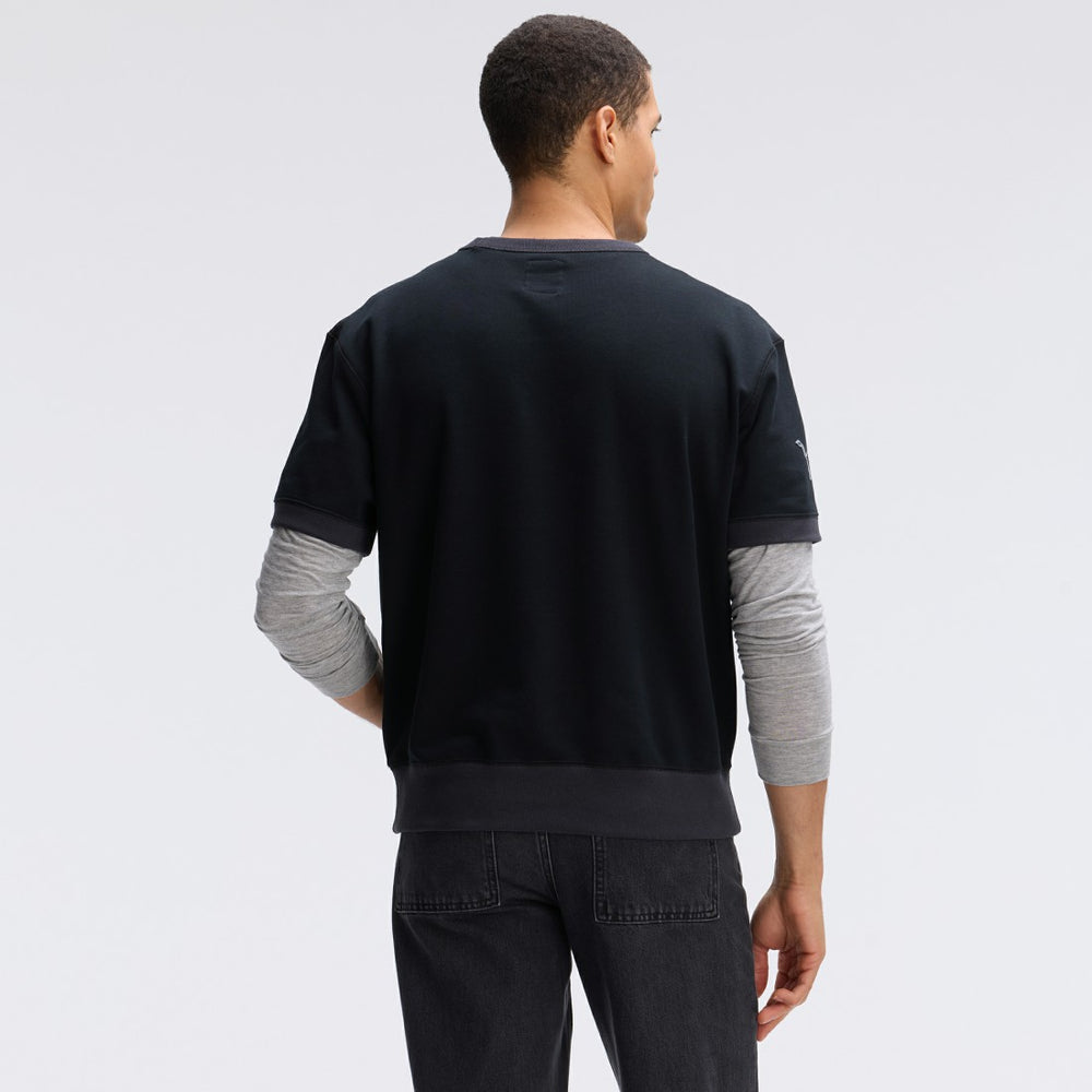Detroit Lions IconicFleece Short Sleeve Sweatshirt Black - Fanatics
