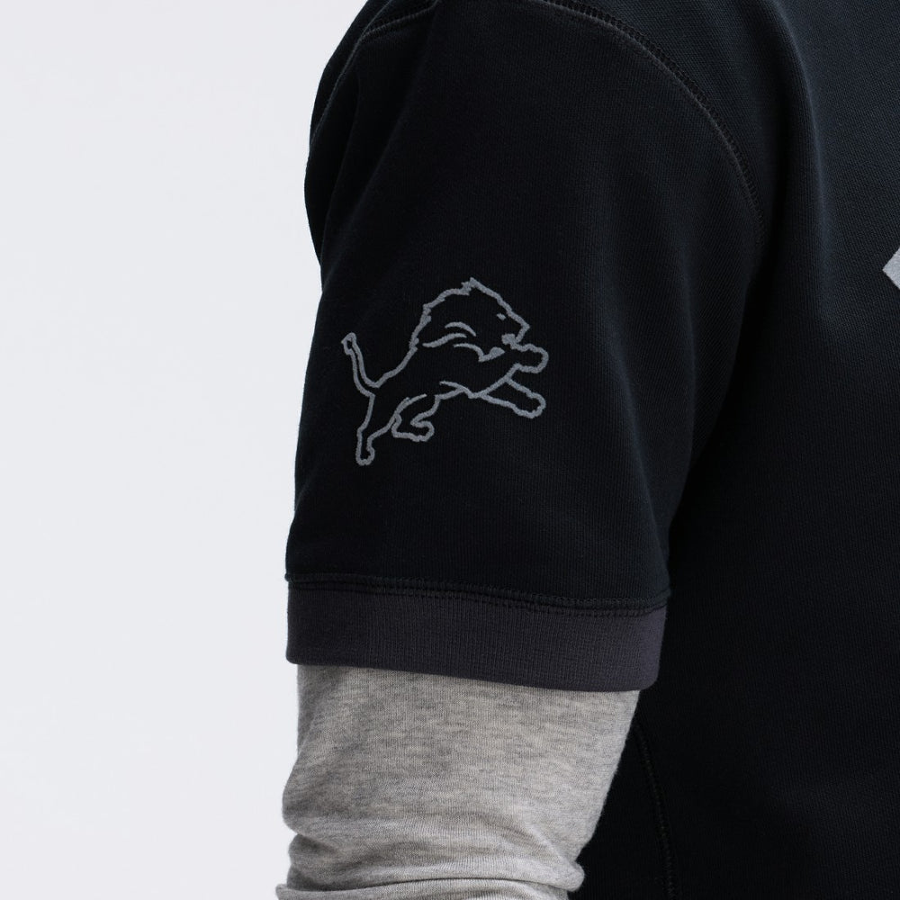 Detroit Lions IconicFleece Short Sleeve Sweatshirt Black - Fanatics