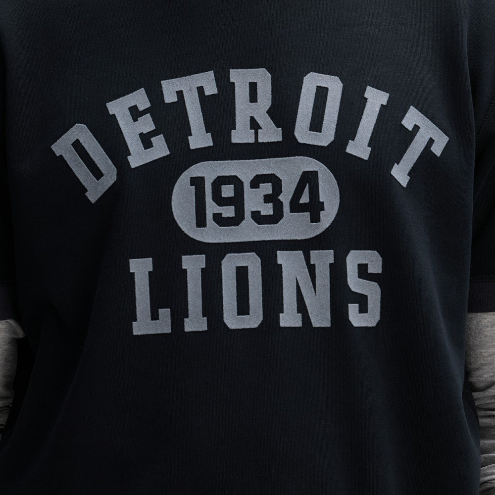 Detroit Lions IconicFleece Short Sleeve Sweatshirt Black - Fanatics