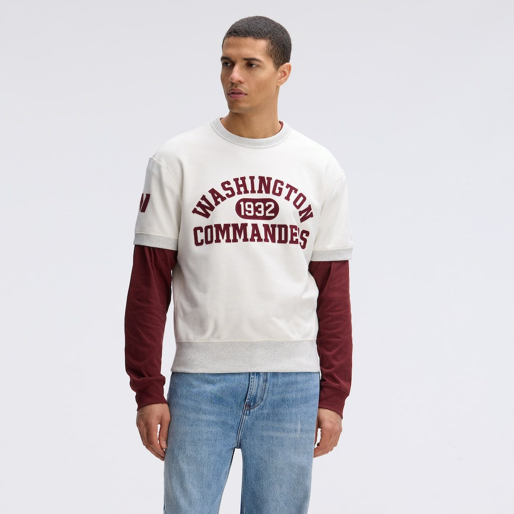 Washington Commanders IconicFleece Short Sleeve Sweatshirt Oatmeal - Fanatics