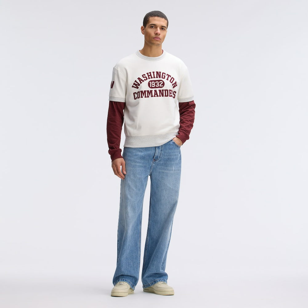 Washington Commanders IconicFleece Short Sleeve Sweatshirt Oatmeal - Fanatics