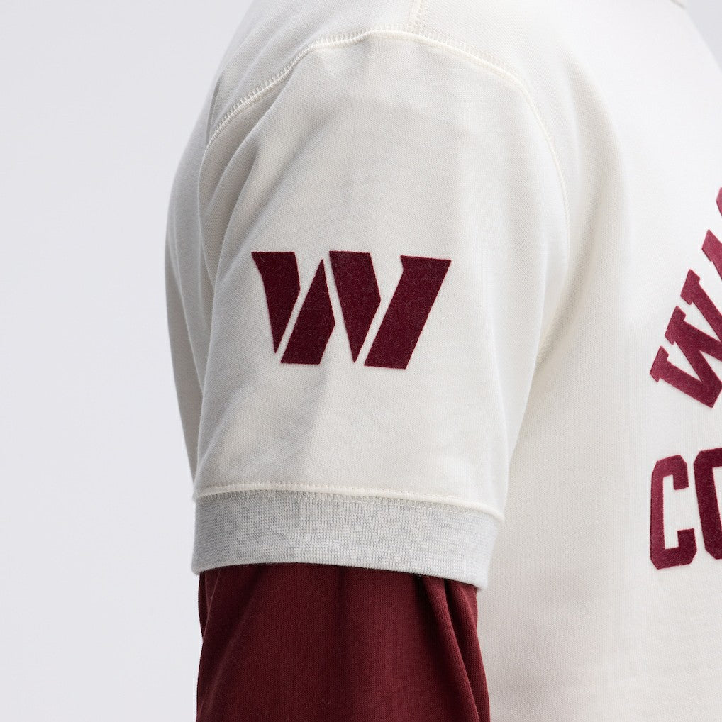 Washington Commanders IconicFleece Short Sleeve Sweatshirt Oatmeal - Fanatics