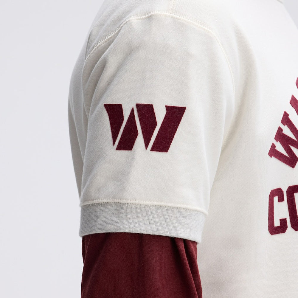 Washington Commanders IconicFleece Short Sleeve Sweatshirt Oatmeal - Fanatics