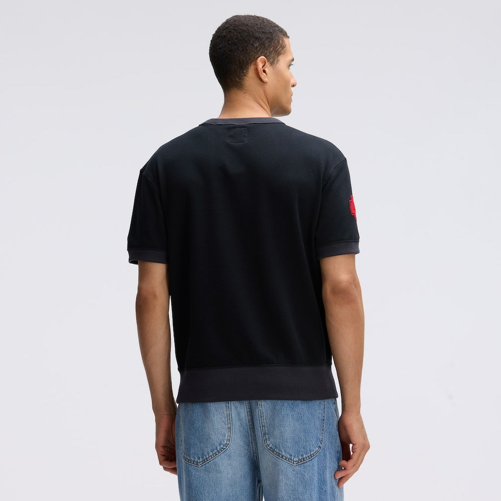 Kansas City Chiefs IconicFleece Short Sleeve Sweatshirt Black - Fanatics