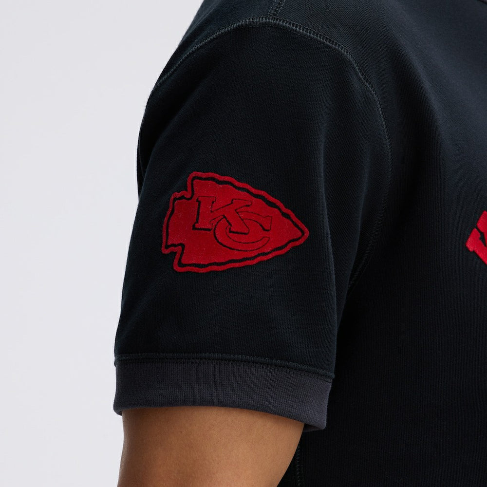 Kansas City Chiefs IconicFleece Short Sleeve Sweatshirt Black - Fanatics