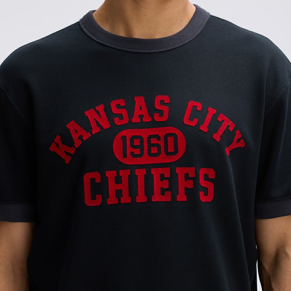 Kansas City Chiefs IconicFleece Short Sleeve Sweatshirt Black - Fanatics