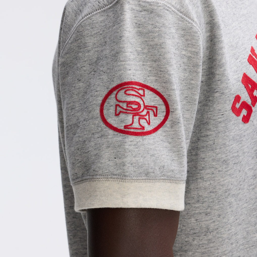 San Francisco 49ers IconicFleece Short Sleeve Sweatshirt Heather Gray - Fanatics