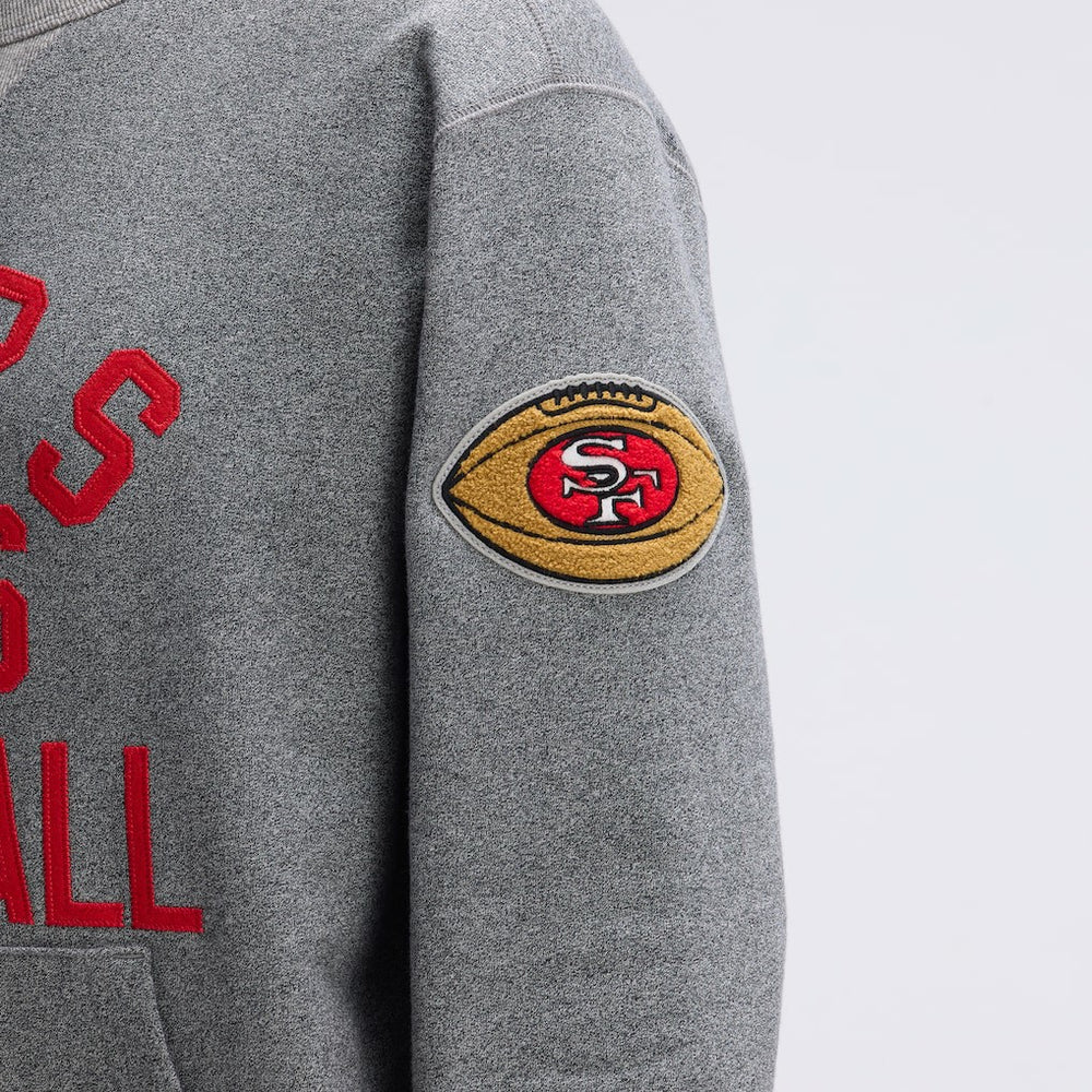San Francisco 49ers IconicFleece Pocket Sweatshirt Athletic Heather Gray - Fanatics