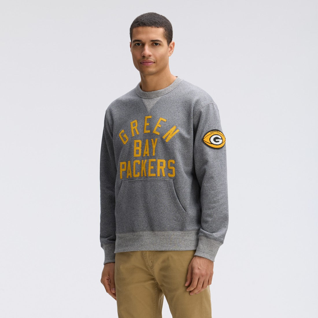 Green Bay Packers IconicFleece Pocket Sweatshirt Athletic Heather Gray - Fanatics