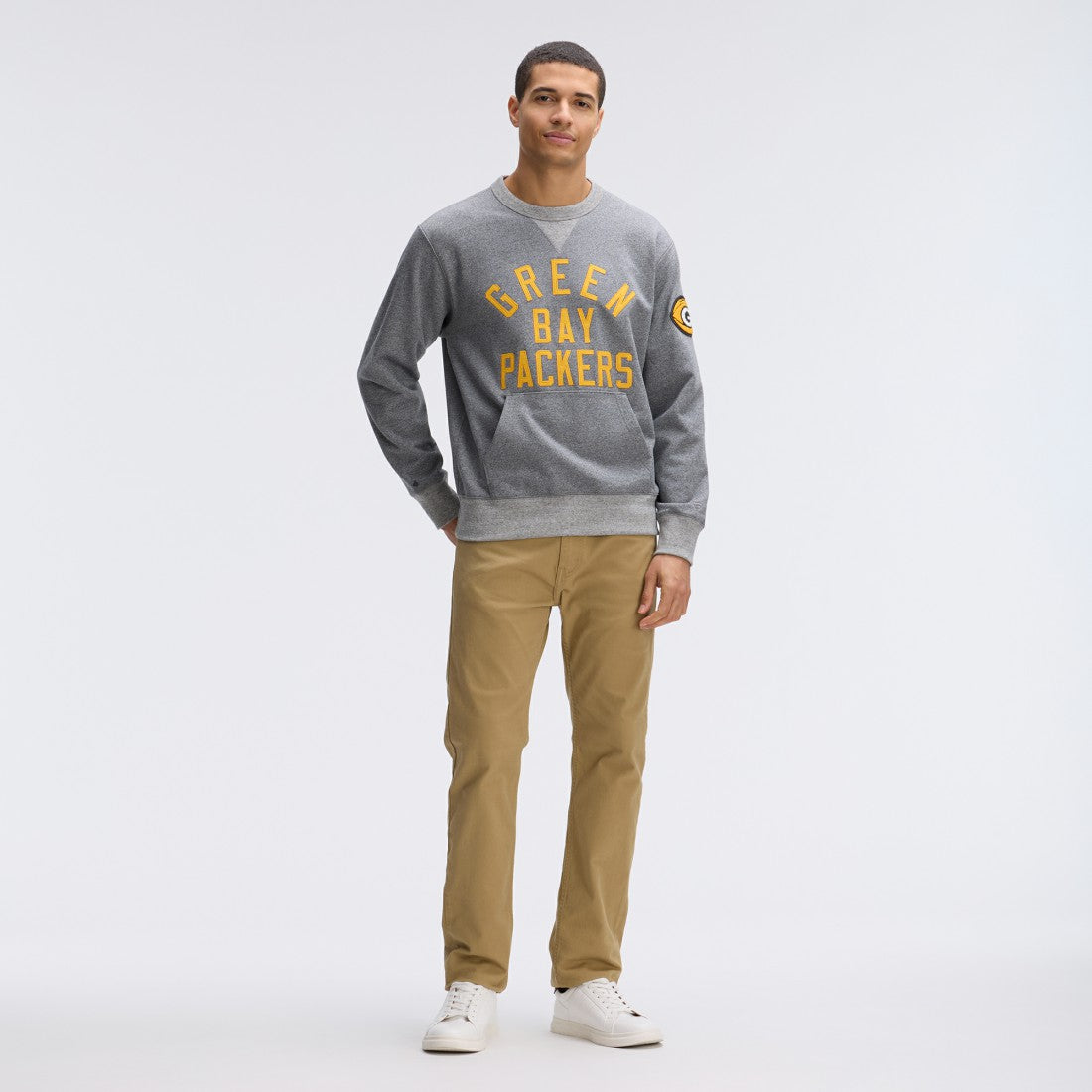 Green Bay Packers IconicFleece Pocket Sweatshirt Athletic Heather Gray - Fanatics