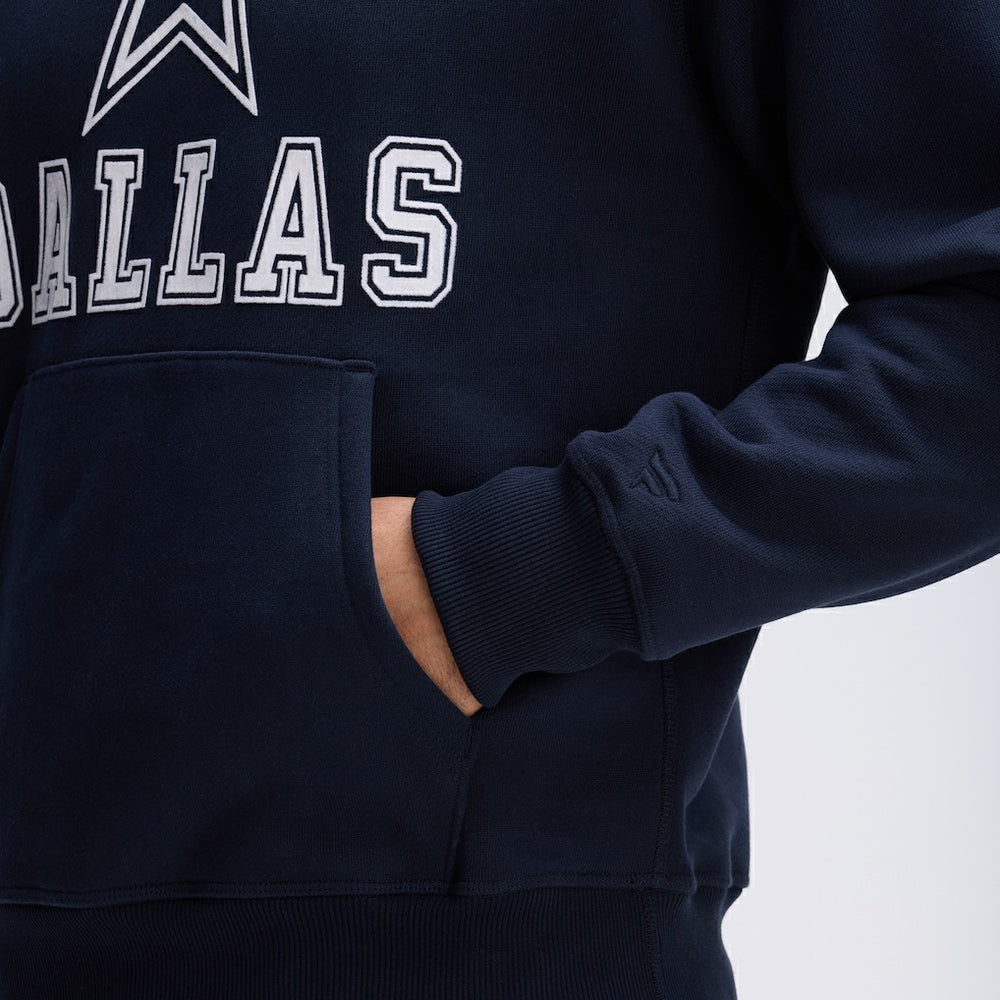 Dallas Cowboys IconicFleece Flocked Hoodie Navy - Fanatics