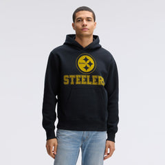 Pittsburgh Steelers IconicFleece Flocked Hoodie Black - Fanatics