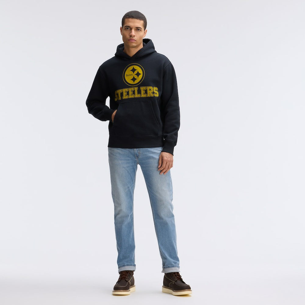 Pittsburgh Steelers IconicFleece Flocked Hoodie Black - Fanatics