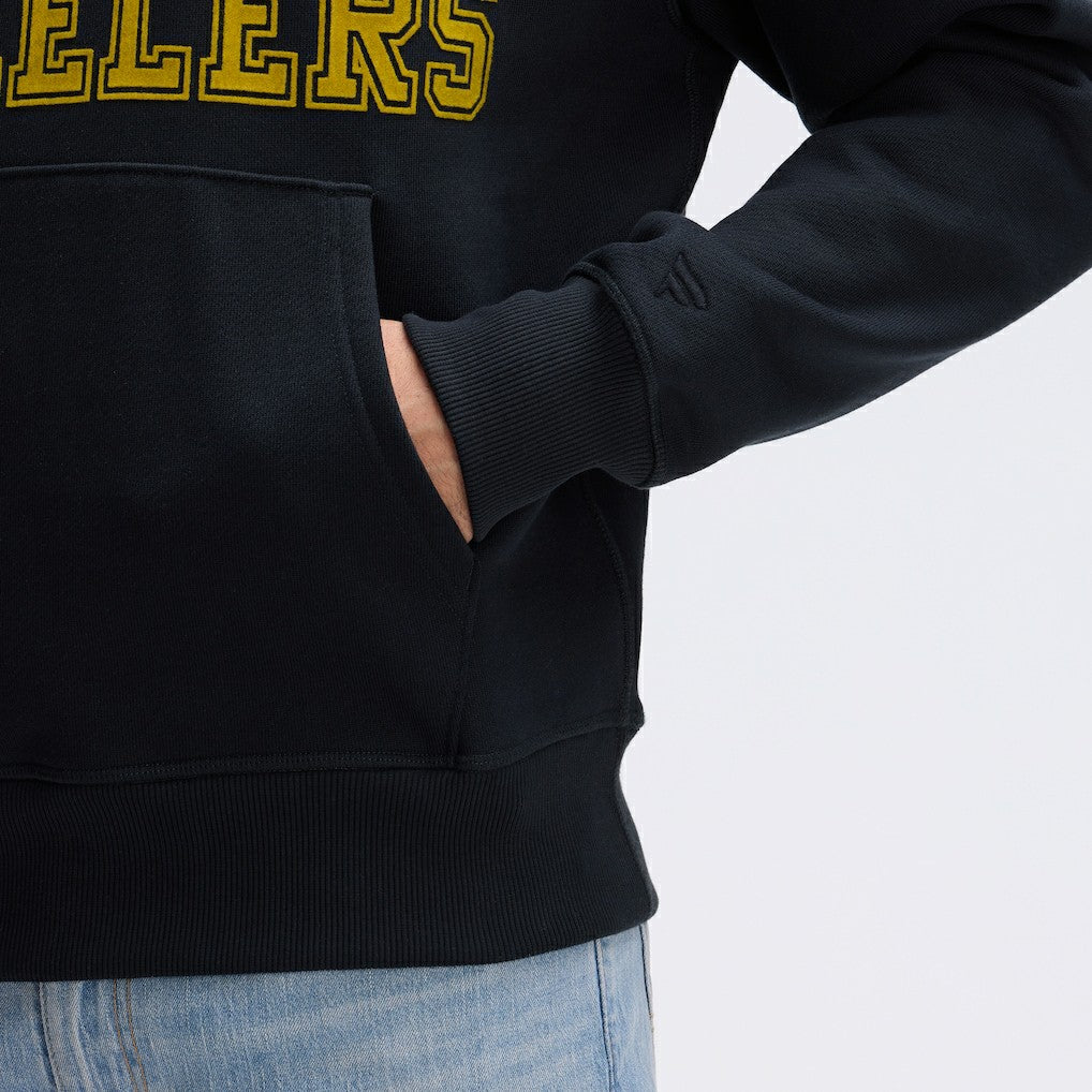 Pittsburgh Steelers IconicFleece Flocked Hoodie Black - Fanatics
