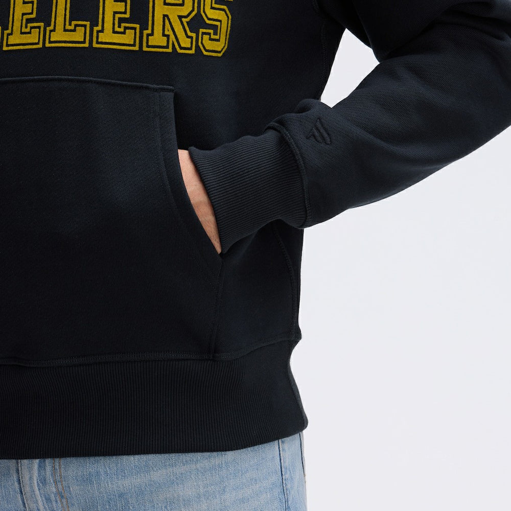 Pittsburgh Steelers IconicFleece Flocked Hoodie Black - Fanatics