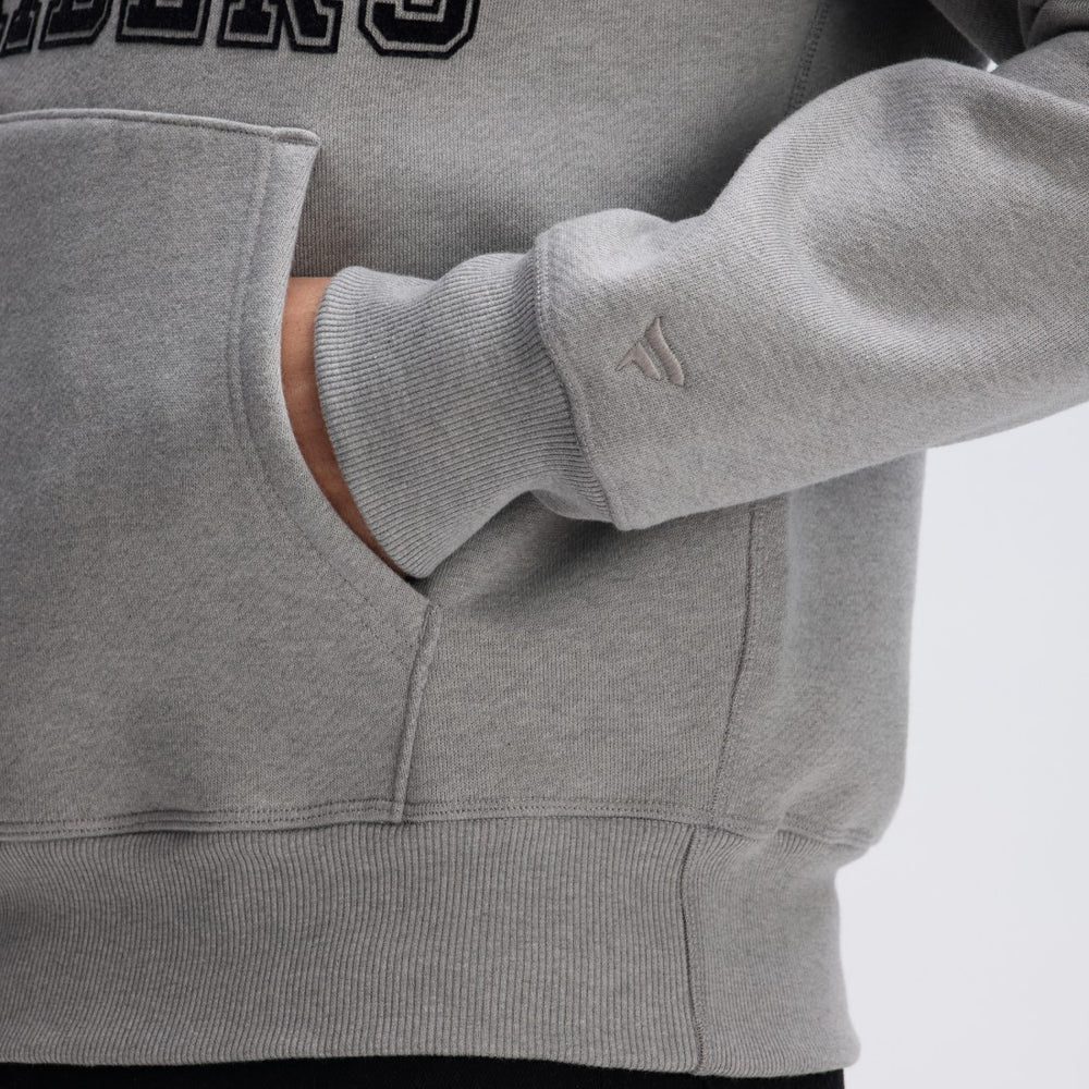 Las Vegas Raiders IconicFleece Flocked Hoodie Heather Gray - Fanatics