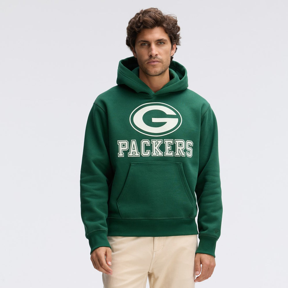 Green Bay Packers IconicFleece Flocked Hoodie Green - Fanatics
