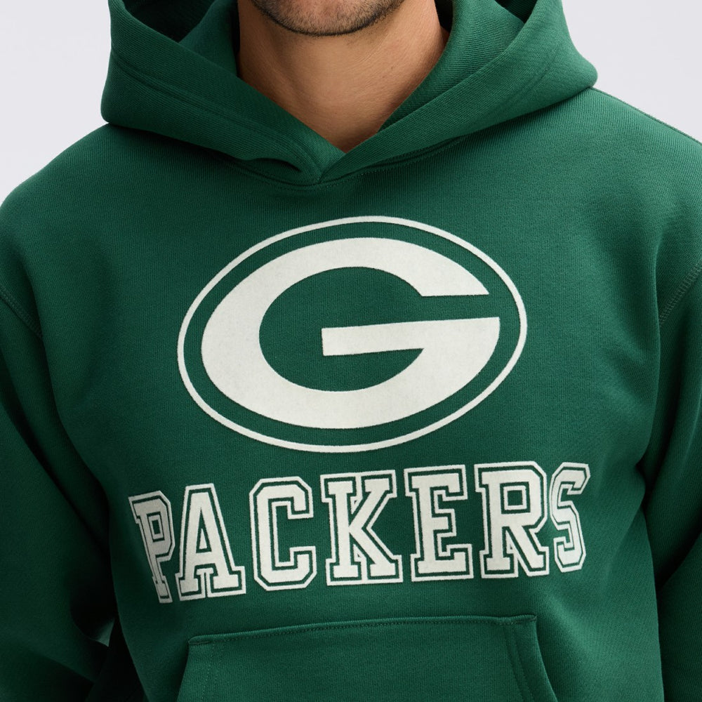 Green Bay Packers IconicFleece Flocked Hoodie Green - Fanatics