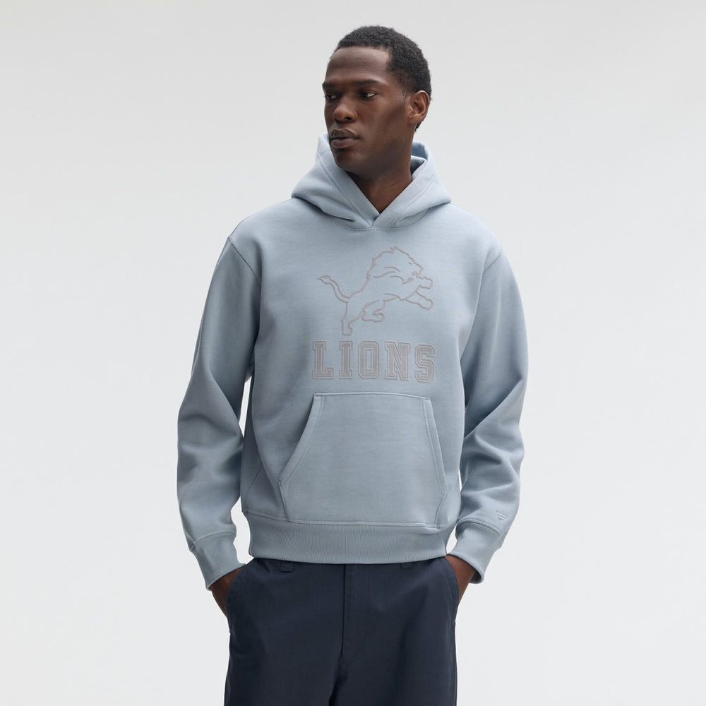 Detroit Lions IconicFleece Flocked Hoodie Light Blue - Fanatics