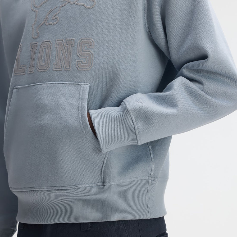 Detroit Lions IconicFleece Flocked Hoodie Light Blue - Fanatics