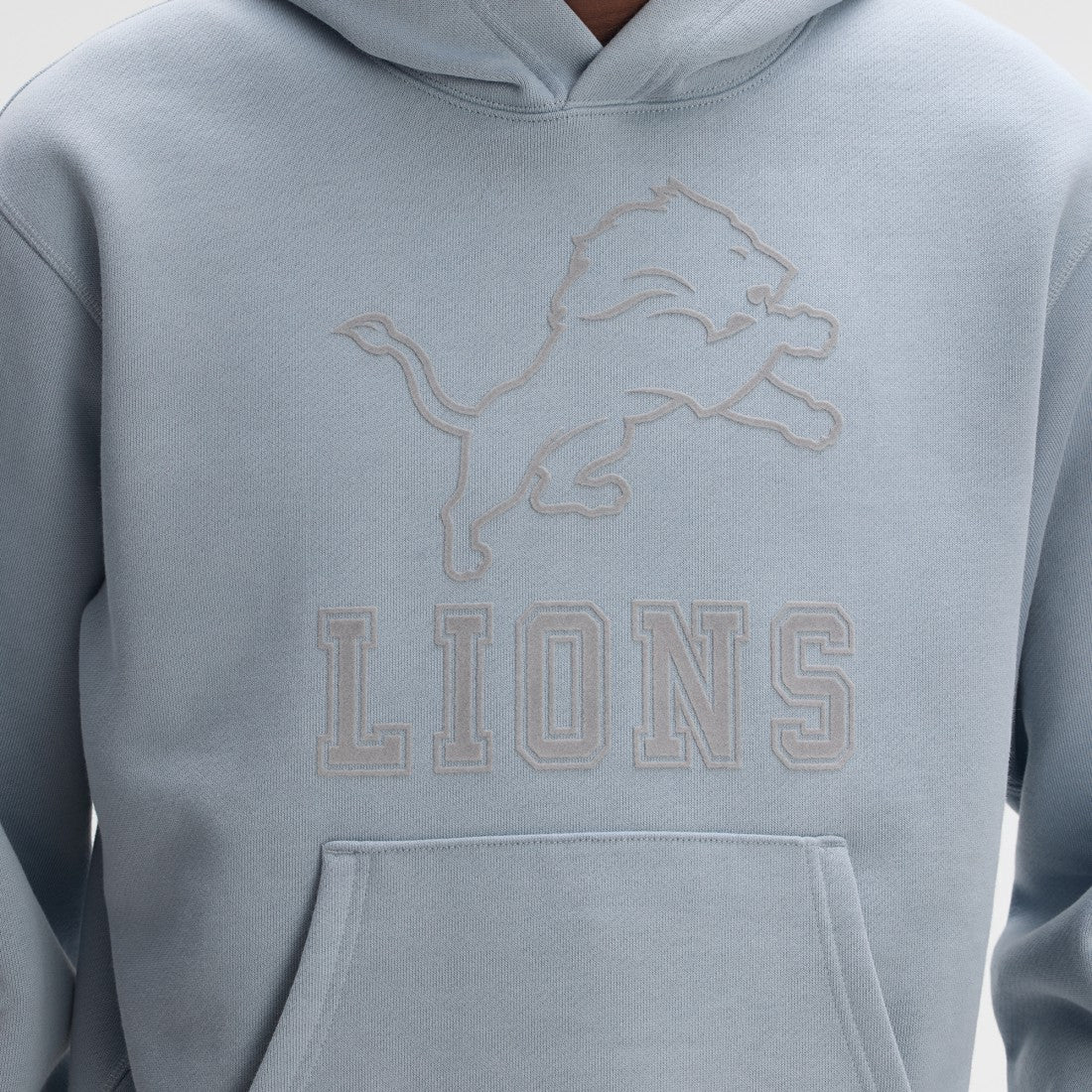Detroit Lions IconicFleece Flocked Hoodie Light Blue - Fanatics