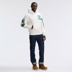 Philadelphia Eagles IconicFleece Letterman Hoodie Oatmeal - Fanatics