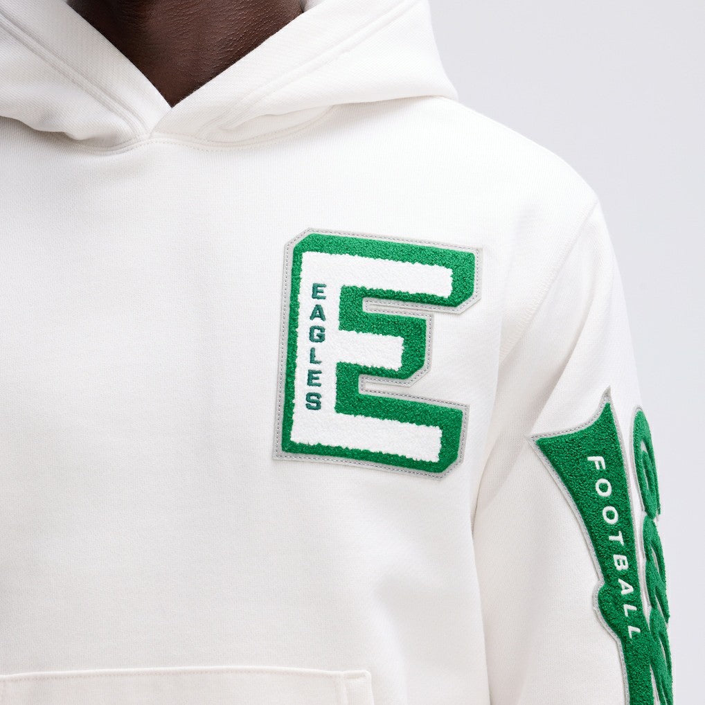 Philadelphia Eagles IconicFleece Letterman Hoodie Oatmeal - Fanatics