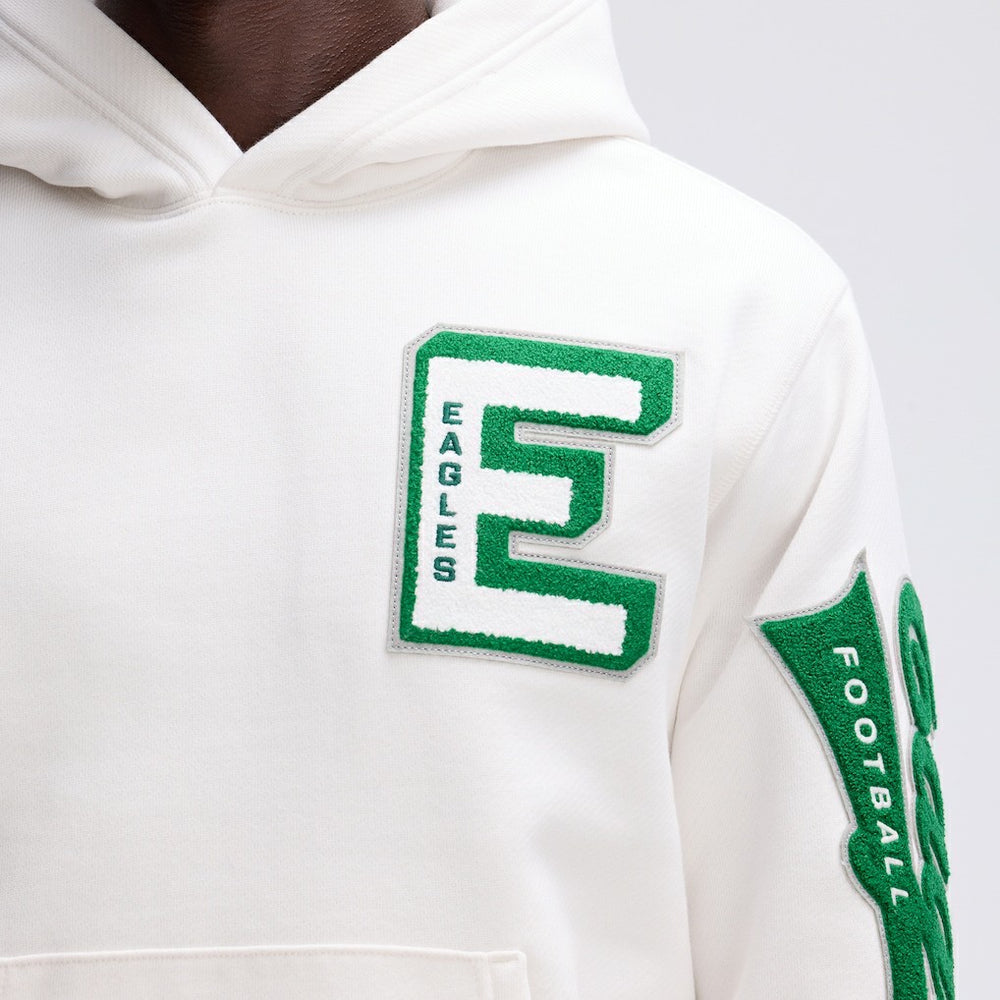 Philadelphia Eagles IconicFleece Letterman Hoodie Oatmeal - Fanatics