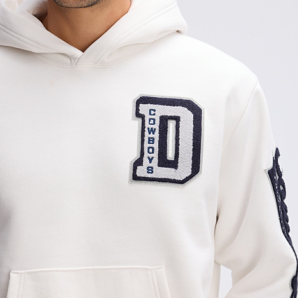 Dallas Cowboys IconicFleece Letterman Hoodie Oatmeal - Fanatics