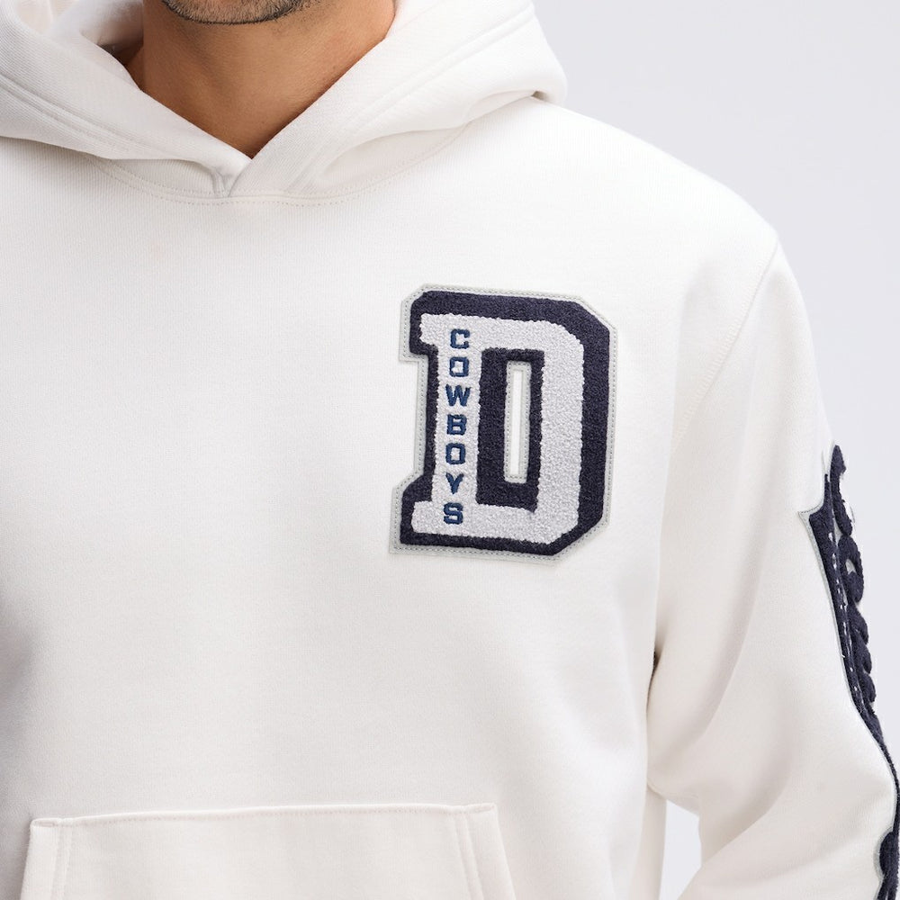 Dallas Cowboys IconicFleece Letterman Hoodie Oatmeal - Fanatics