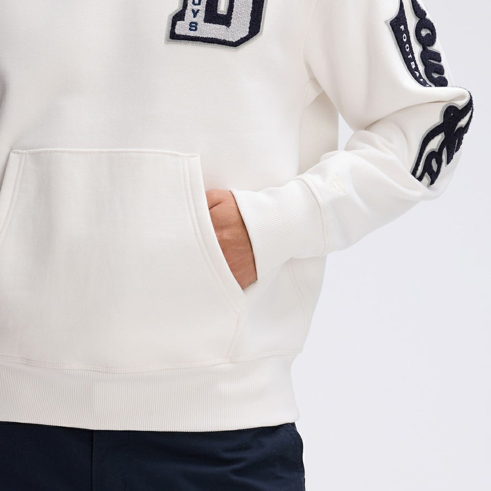 Dallas Cowboys IconicFleece Letterman Hoodie Oatmeal - Fanatics