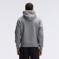 Pittsburgh Steelers IconicFleece Letterman Hoodie Athletic Heather Gray - Fanatics