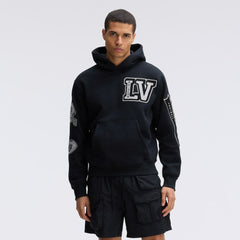 Las Vegas Raiders IconicFleece Letterman Hoodie Black - Fanatics