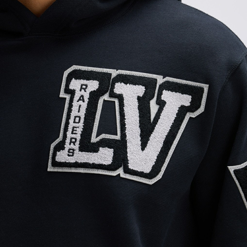 Las Vegas Raiders IconicFleece Letterman Hoodie Black - Fanatics