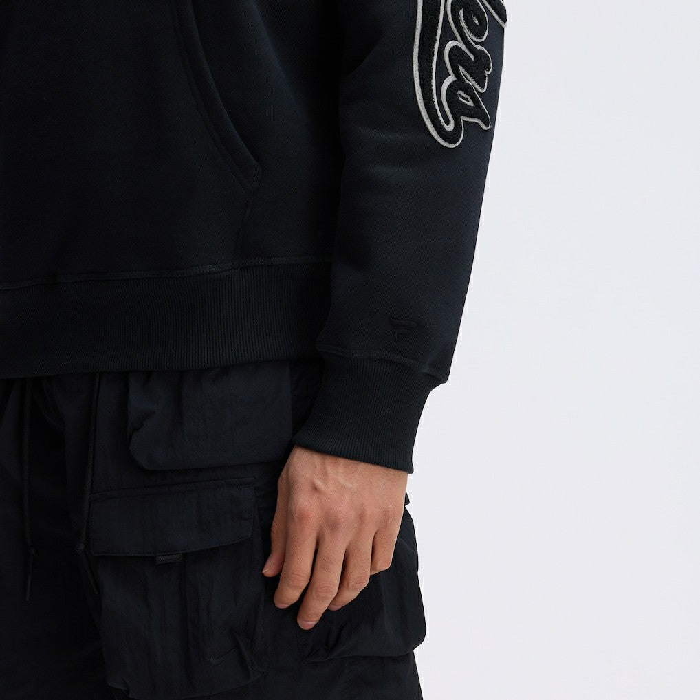 Las Vegas Raiders IconicFleece Letterman Hoodie Black - Fanatics