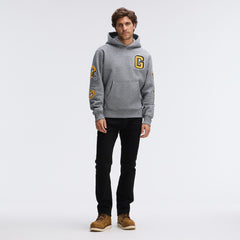 Green Bay Packers IconicFleece Letterman Hoodie Athletic Heather Gray - Fanatics