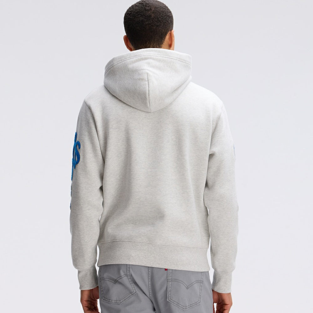 Detroit Lions IconicFleece Letterman Hoodie Heather Gray - Fanatics