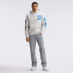 Detroit Lions IconicFleece Letterman Hoodie Heather Gray - Fanatics