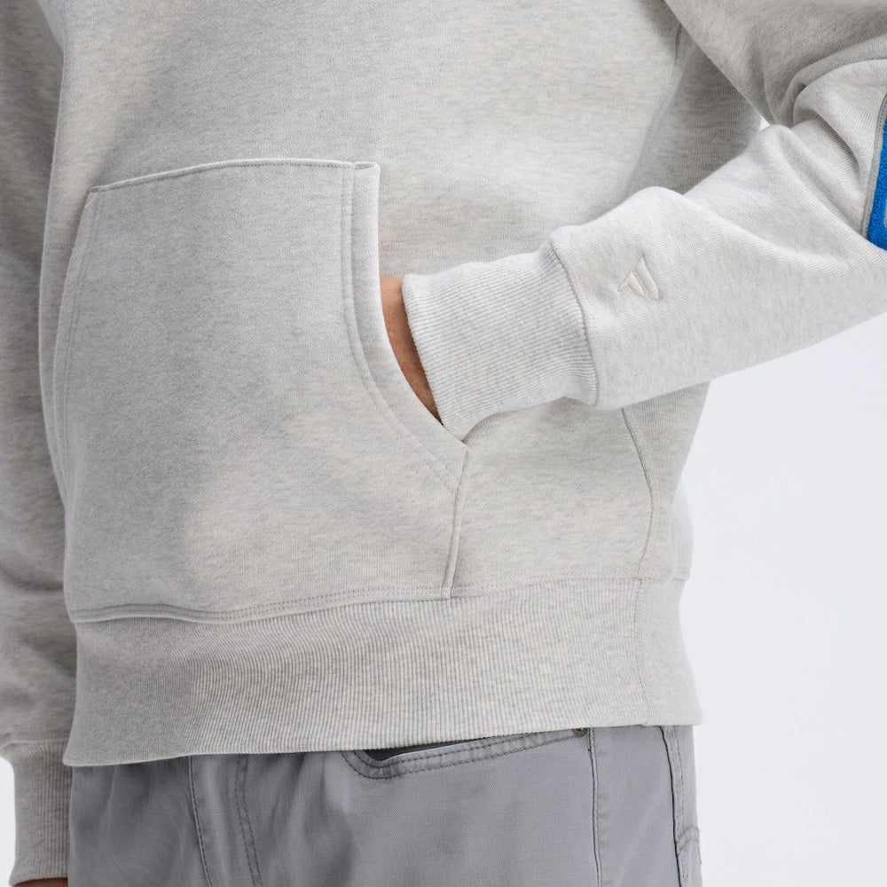 Detroit Lions IconicFleece Letterman Hoodie Heather Gray - Fanatics