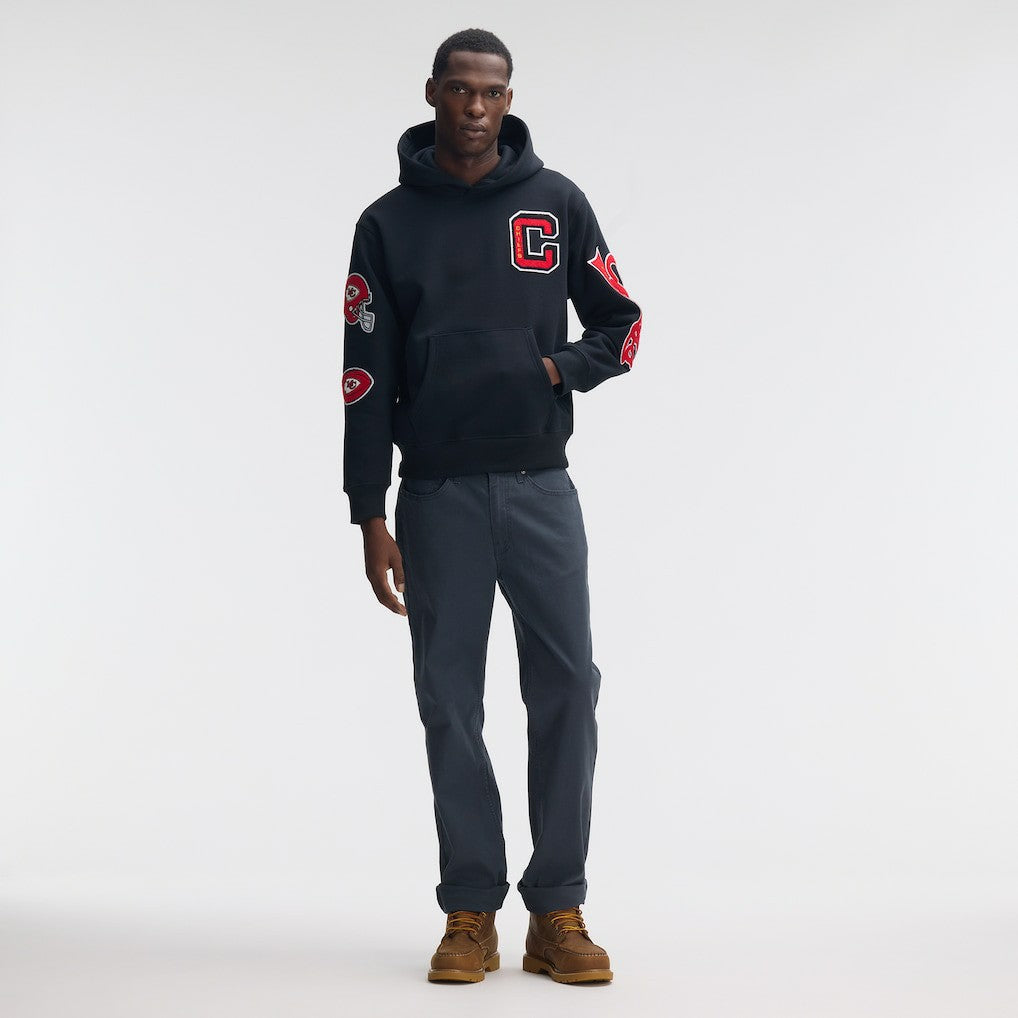 Kansas City Chiefs IconicFleece Letterman Hoodie Black - Fanatics