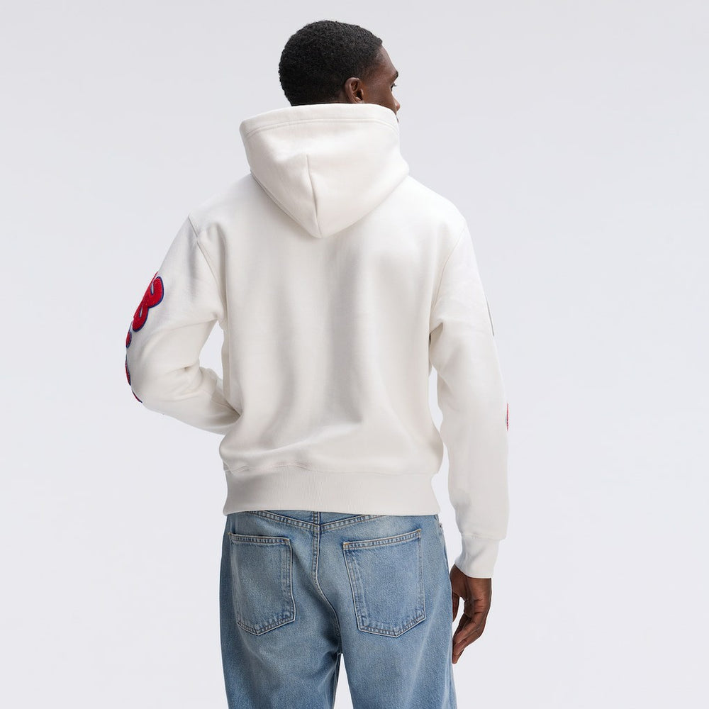Buffalo Bills IconicFleece Letterman Hoodie Oatmeal - Fanatics