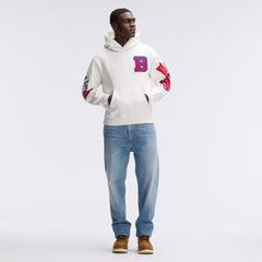 Buffalo Bills IconicFleece Letterman Hoodie Oatmeal - Fanatics