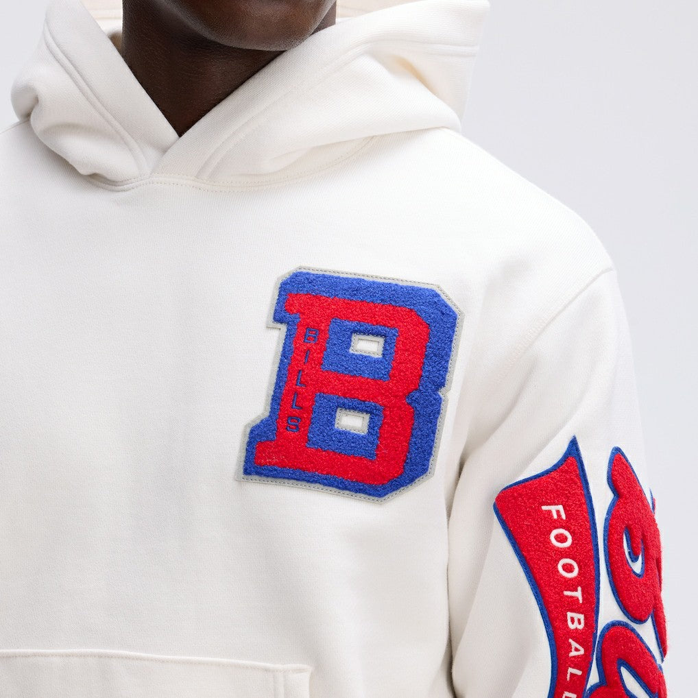 Buffalo Bills IconicFleece Letterman Hoodie Oatmeal - Fanatics