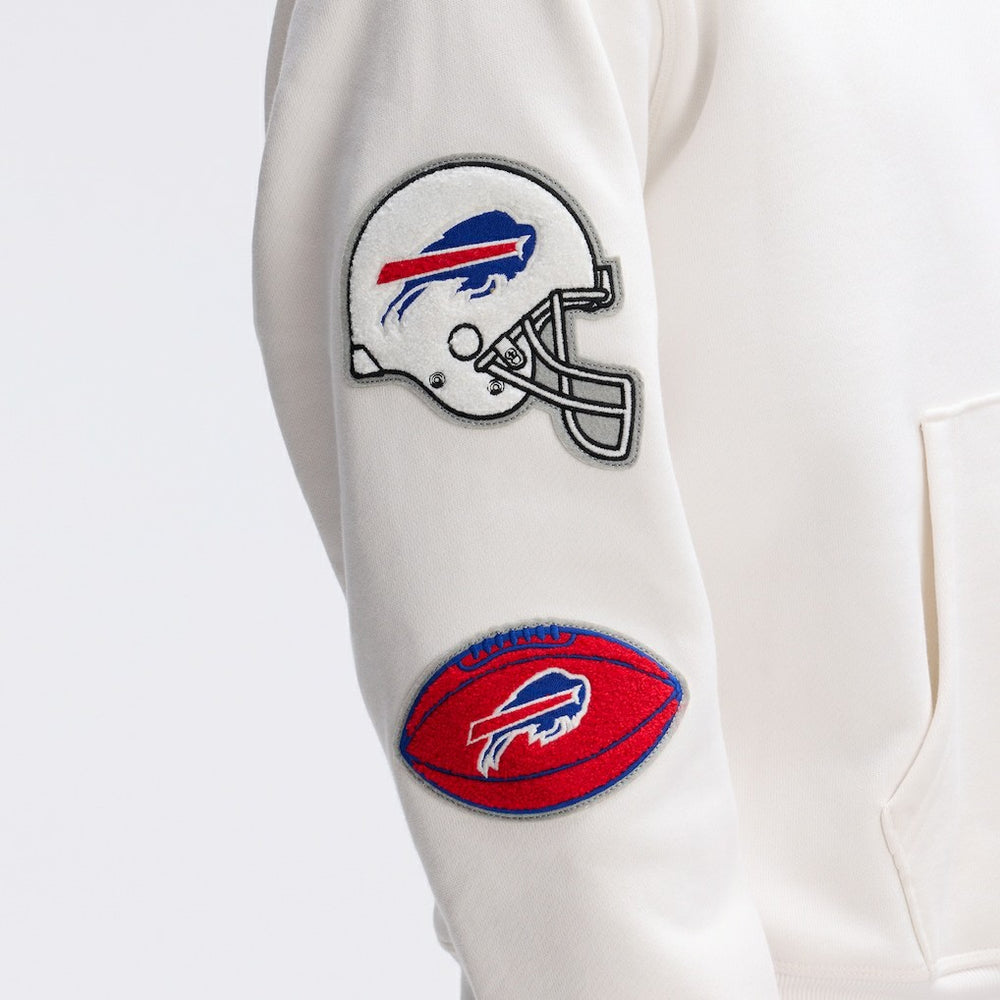 Buffalo Bills IconicFleece Letterman Hoodie Oatmeal - Fanatics
