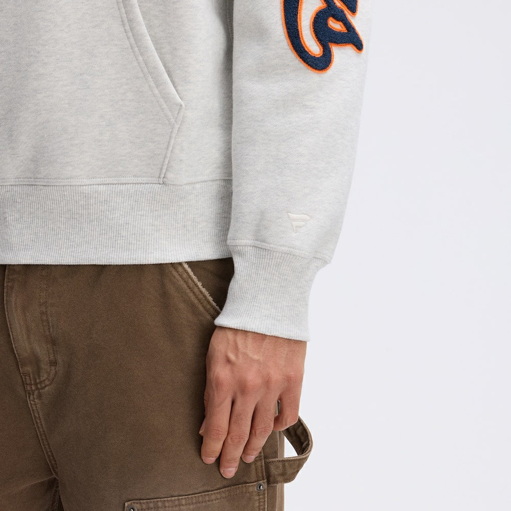Chicago Bears IconicFleece Letterman Hoodie Heather Gray - Fanatics