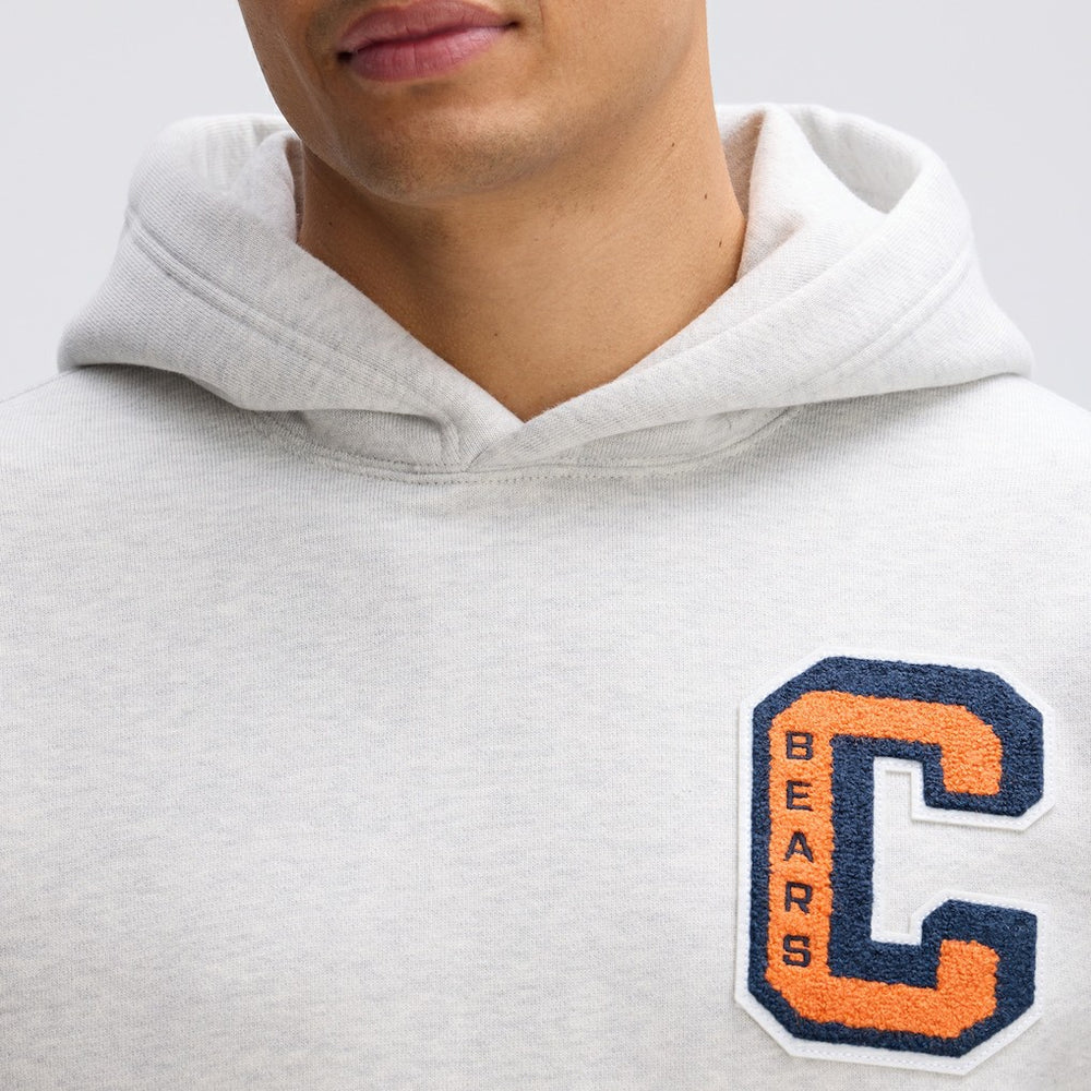 Chicago Bears IconicFleece Letterman Hoodie Heather Gray - Fanatics