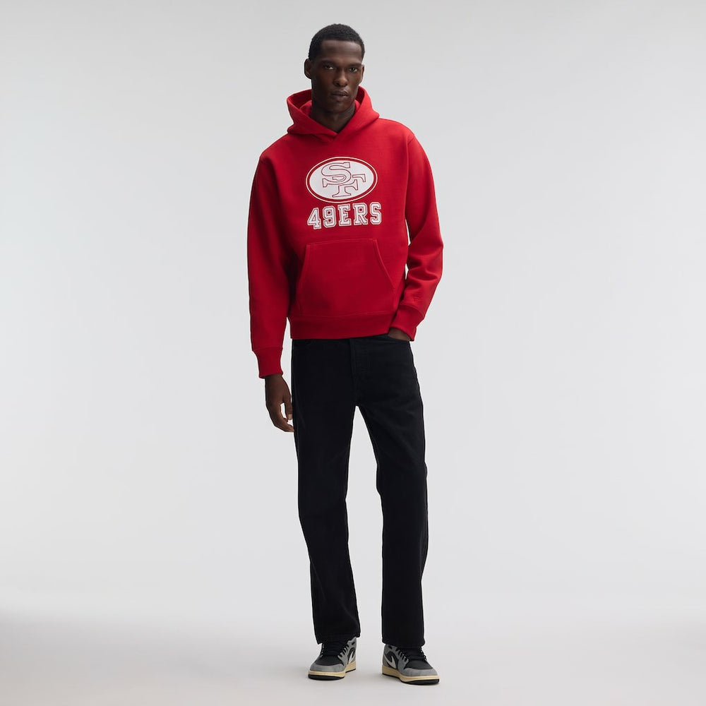 San Francisco 49ers IconicFleece Flocked Hoodie Scarlet - Fanatics
