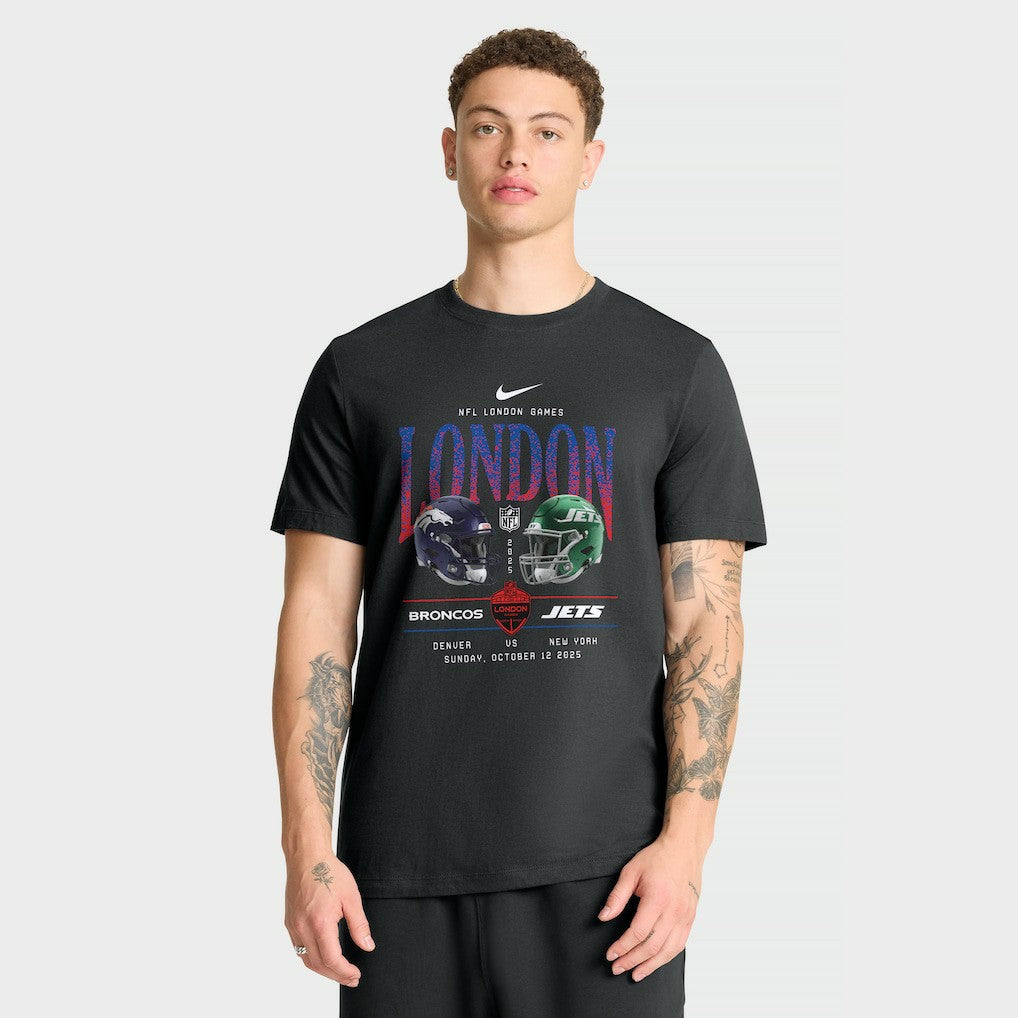 Denver Broncos vs. New York Jets International Games London 2025 T-Shirt Black - Nike
